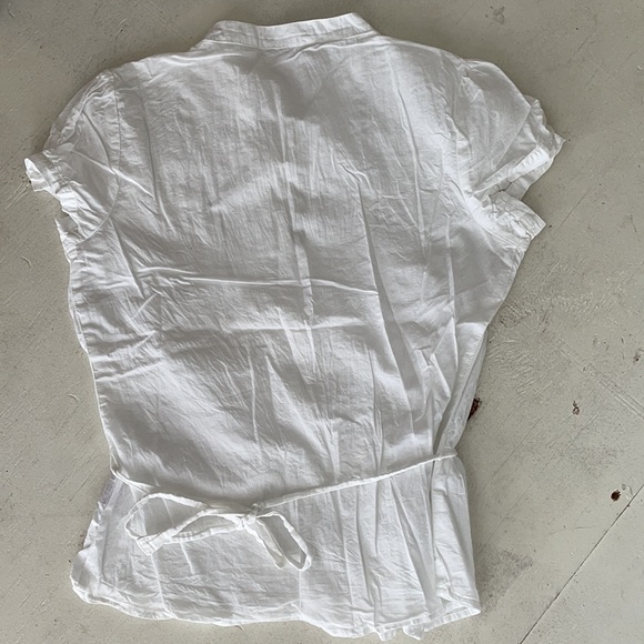 [ 6 degrees White Lace Front Pleated Shirt ] jr M - Picture 4 of 4